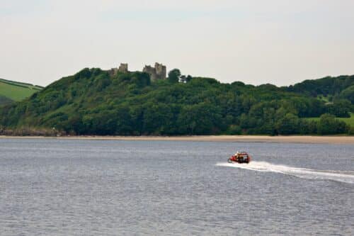 Ferryside Lifeboat under Llansteffan Castle